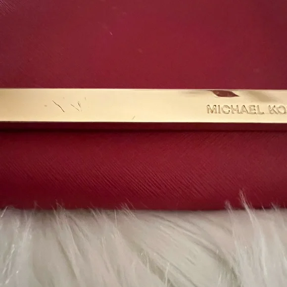 MICHAEL Michael Kors Red Leather Tilda Clutch Bag - Picture 3 of 7
